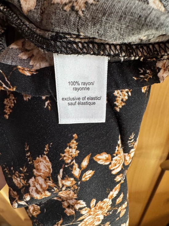 Maurices Black Floral Midi Dress with Beige Blossoms - Picture 6 of 7